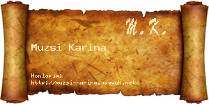 Muzsi Karina névjegykártya